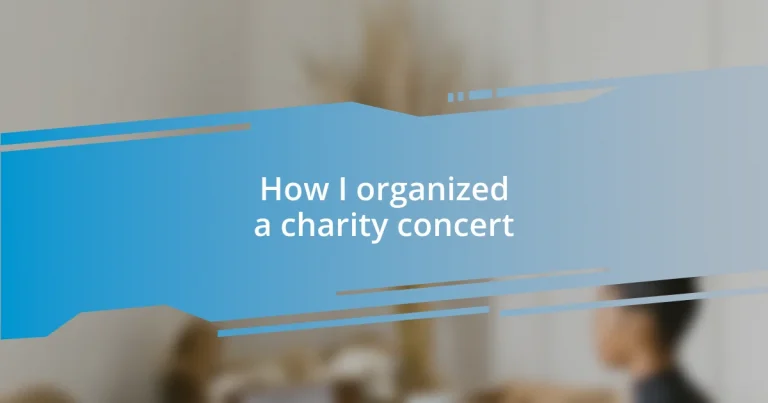 How I organized a charity concert