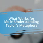 What Works for Me in Understanding Taylor’s Metaphors